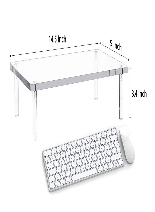 Jusalpha Acrylic Monitor Stand - 10mm Thickness Clear Platform - 14.5'' x 9'' x 3.4'' Desktop/ Laptop/ Monitor Riser Stand- for Laptop, Printer, Computer, Flat Screen LCD TV (1 Stand) - Image 5