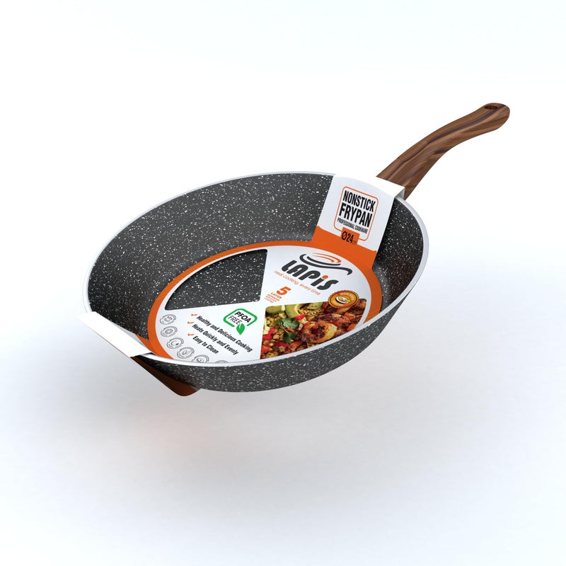 LAPIS Granite Frying Pan Size 24 cm Black 1 Piece - Image 1