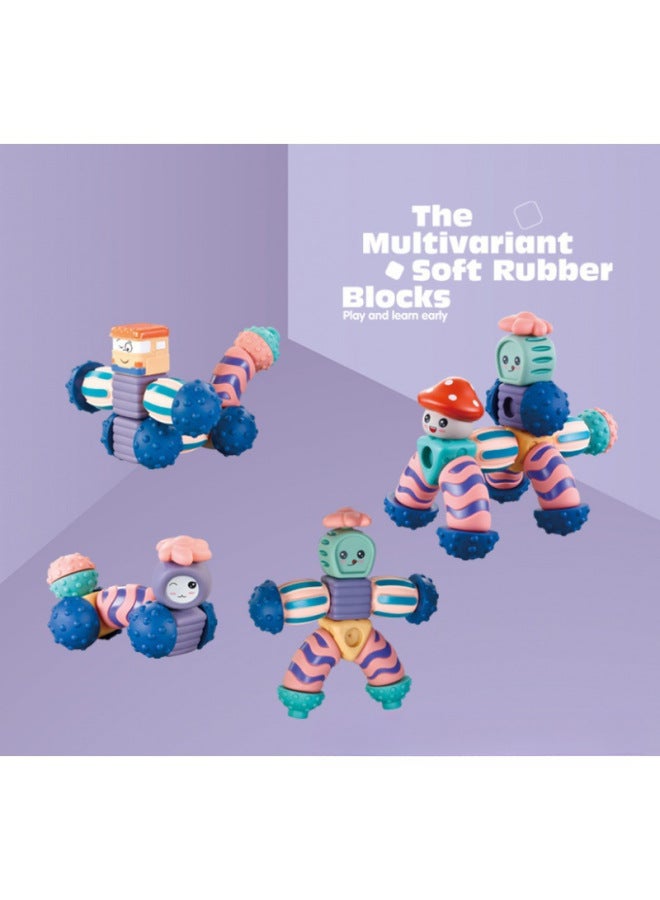 no Export Variant Soft Rubber Modeling Building Blocks Infant Educational Fun Safe Soft Rubber Variant Toys - Image 5