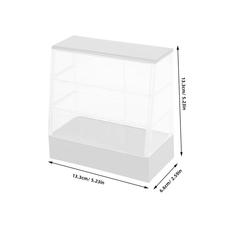 Miniature Dollhouse Cake Display Cabinet Clear Plastic Furniture Accessory White Black - Image 3