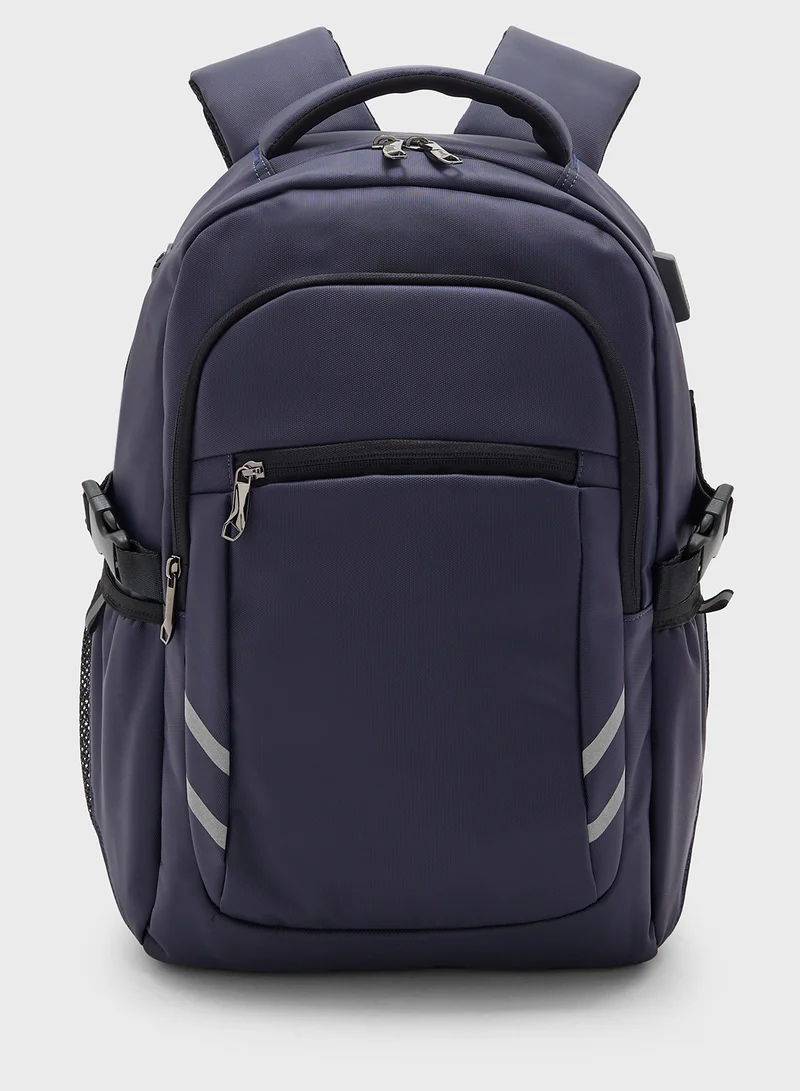 Robert Wood Premium Backpack With Usb Port And Organisers