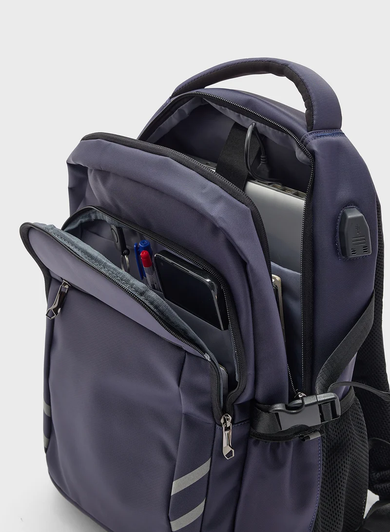 Robert Wood Premium Backpack With Usb Port And Organisers
