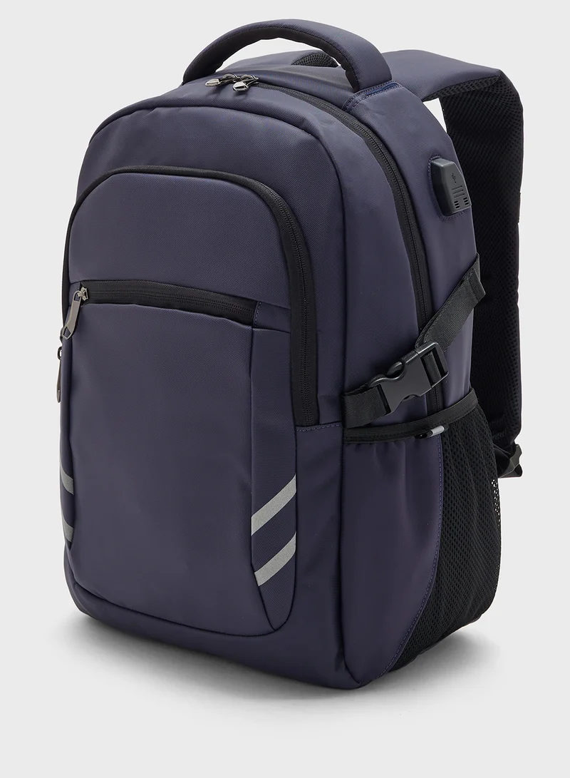 Robert Wood Premium Backpack With Usb Port And Organisers