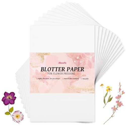 Aboofx 20 Sheets Blotting Paper for Flower Press, Large 15 x 10 inch A4 Highly Absorbent and Reusable Blotter Papers for Flower Press Herbarium Craft Blotter Paper Sheets Papers Craft Supplies - Image 1