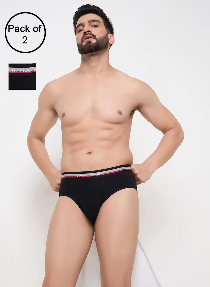 John Players John Players Pack of 2 Classic Cotton Brief in Black