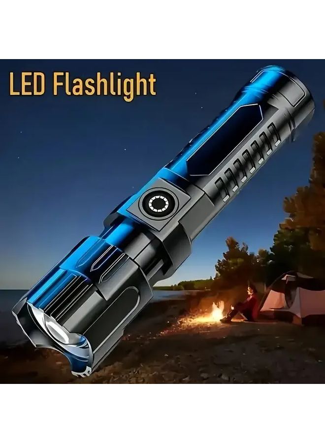 Black Ultra Bright LED Flashlight High Lumen Tactical Torch 3 Modes Zoom Portable Camping Light Rechargeable Battery - Image 4