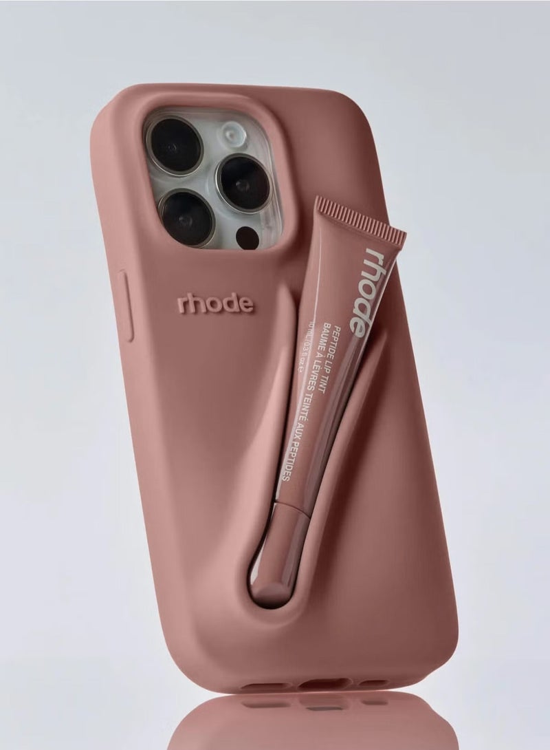 rhode Peptide Lip Gloss with iPhone 16 Pro Case Silicone Lipstick Holder Adhesive Sleeve iPhone 16 Pro Cover Stick-on Phone Case Back Stick On Holder Case for iPhone 16 Pro  - Image 1