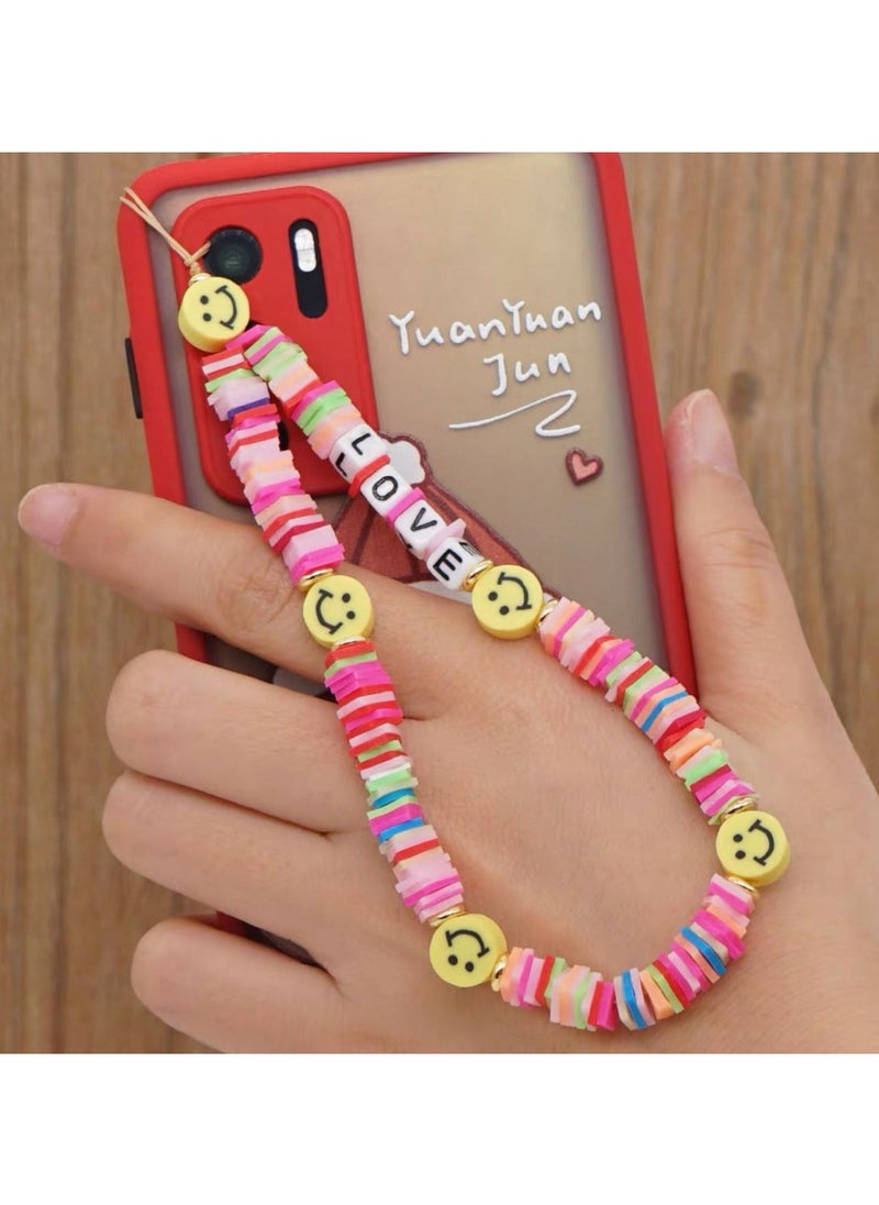 Generic - Fashionable and practical mobile phone accessories, designed to add an aesthetic touch and protect the device. They feature a unique design made up of colorful beads of various sizes and shapes, giving them a vibrant and cheerful appearance. They also provide additional protection for the phone from drops and loss. - Image 1