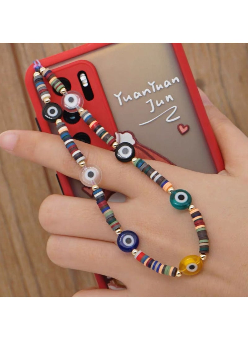 Generic - Fashionable and practical mobile phone accessories, designed to add an aesthetic touch and protect the device. They feature a unique design made up of colorful beads of various sizes and shapes, giving them a vibrant and cheerful appearance. They also provide additional protection for the phone from drops and loss. - Image 1