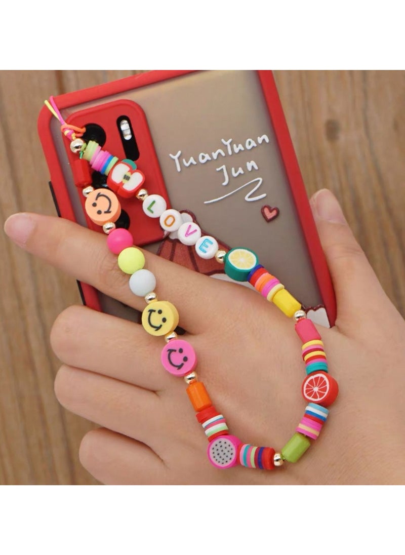Generic - Fashionable and practical mobile phone accessories, designed to add an aesthetic touch and protect the device. They feature a unique design made up of colorful beads of various sizes and shapes, giving them a vibrant and cheerful appearance. They also provide additional protection for the phone from drops and loss. - Image 1