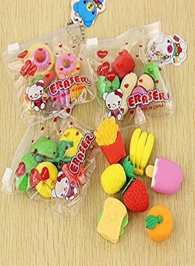 Bloombec ممحاة بلومبيك على شكل خضراوات/فواكه، هدايا عيد ميلاد للأطفال - عبوة من 4 أكياس بسحاب (متعددة الألوان) - Image 5