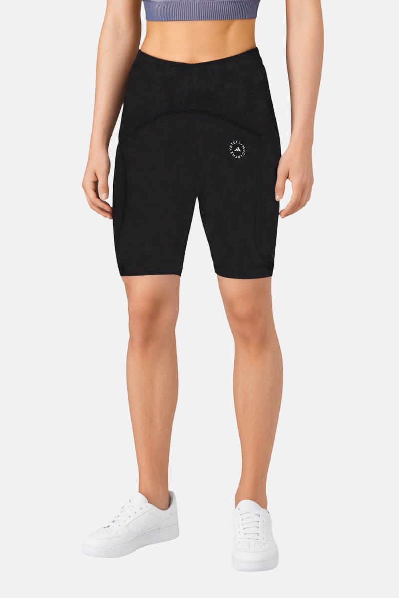 Adidas by Stella McCartney Women Sportswear Fit Brand Logo Training Biker Shorts, Black - Image 1