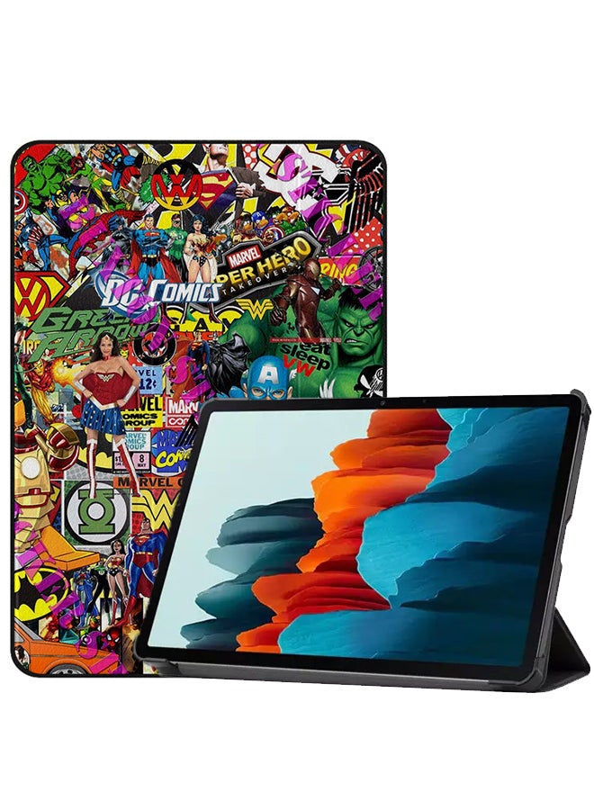 Covernex Protective Flip Cover For Samsung Galaxy Tab S8 Super Heros Comics  - Image 2