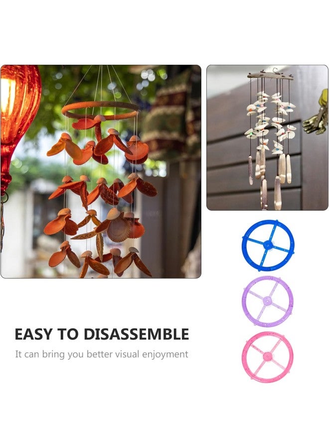 klarako 3Pcs DIY Wind Chime Kit Top Ring Wind Chime Line Wind Chime Supplies Plastic Top Circles Frames of Suncatcher for Outdoor Home Garden Patio Decoration - Image 5