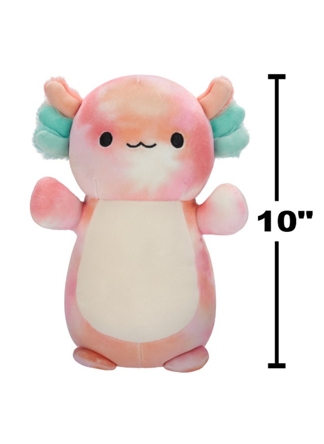 Squishmallows 10 inch Medium Plush Aksel Peach Tie-Dye Axolotl Hugmee Officially Licensed Kellytoy Plush Toy Colorful Soft Gift for Kids Girls & Boys Washable Squishy Stuff Toy Multicolor All Age  - Image 5