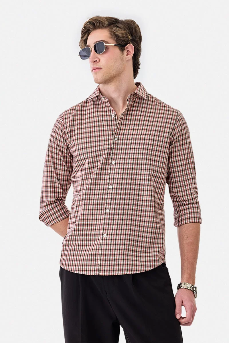 سنيتش قميص كاروهات بقصة ضيقة فاخر