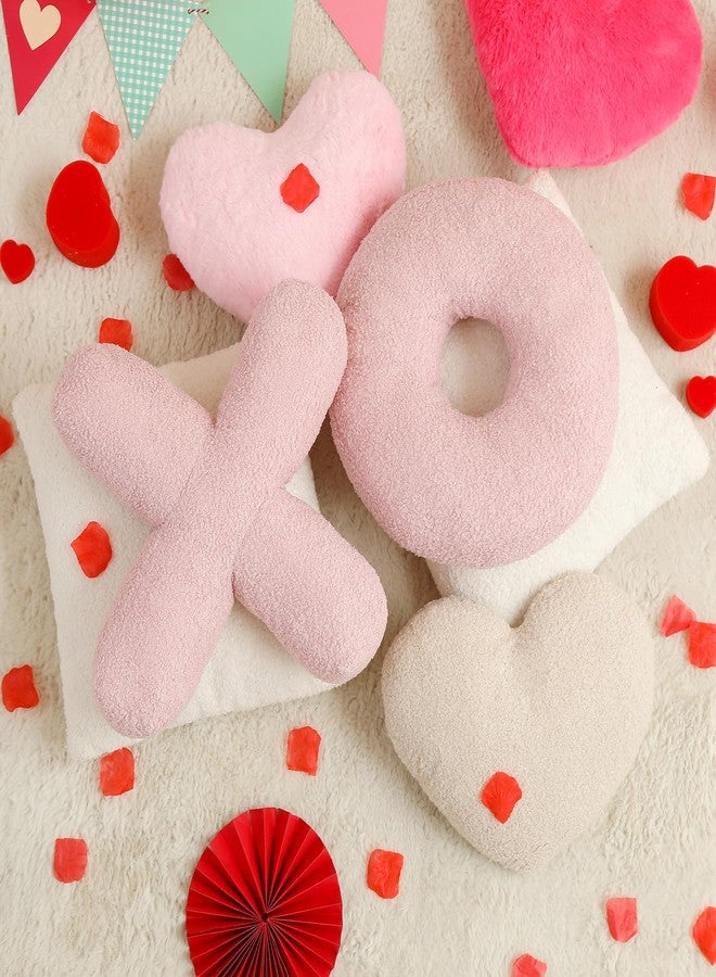 EastTree Heart Pillows, Off White Heart Shaped Pillows, Love Throw Pillows, Cute Sherpa Heart Decor, Small Fluffy Pillows, Women Girls Living Bedroom Home Decoration 10x13 Inch - Image 5