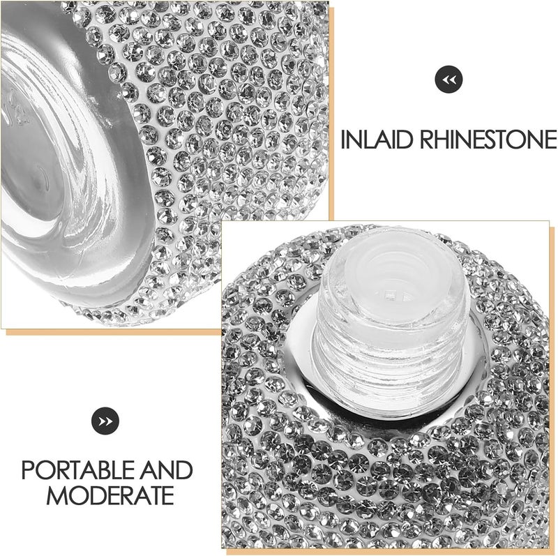 FENICAL Refillable Glass Dropper Bottles for Essential Oils 30ml Rhinestone Travel Sample Vials Aromatherapy Dispensing Bottles with Pipette - Image 3
