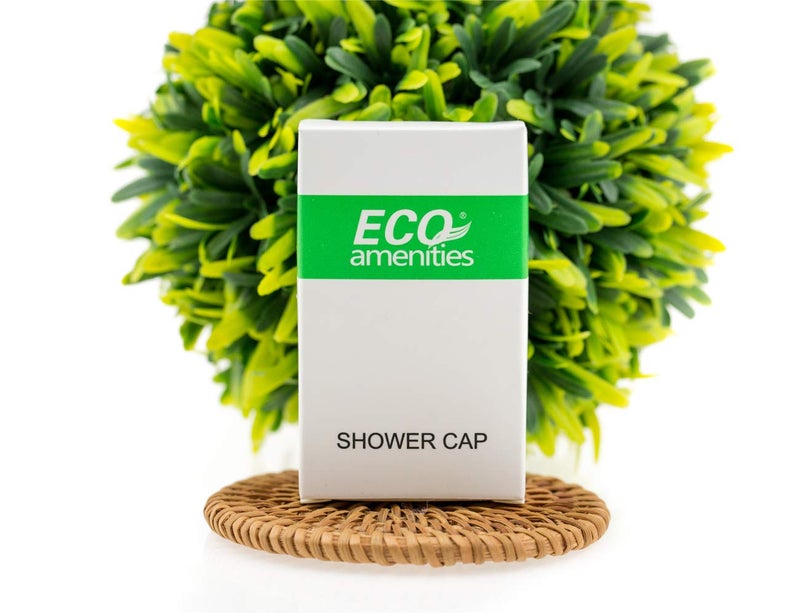 ECO Amenities Disposable Shower Caps for Home Hotel Vacation Rental Hair Salon Individually Boxed Package Full Size Adult Case of 100