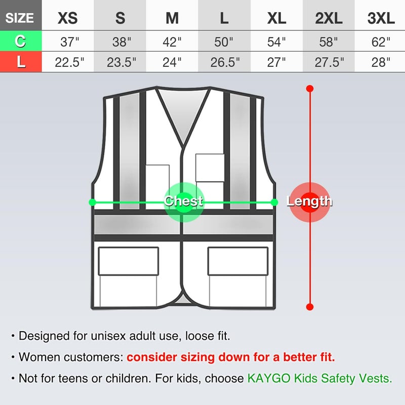 KAYGO Safety Vest with Pockets - High Visibility Reflective Vest ANSI Class 2 Construction Vest (Type R, Not FR) KG0100 (S, Pink, 1 Pcs) - Image 2
