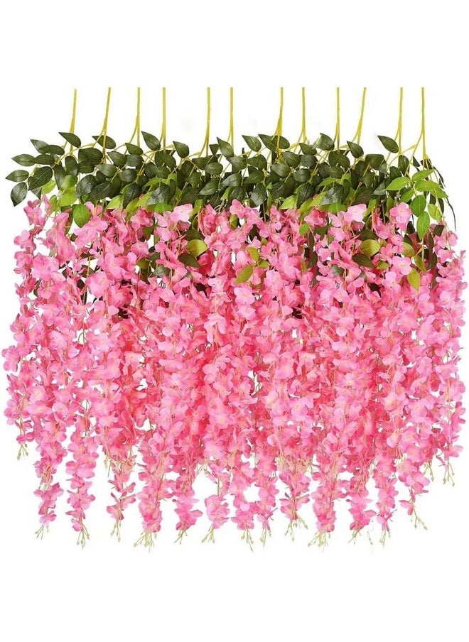 SATYAM KRAFT 6 Pcs (43.2 inch) Artificial Wisteria Vine Ratta Fake Wisteria Hanging Garland Silk Long Hanging Bush Flowers String for Christmas,Home Decor,Wedding Day,New YearDecoration (Dark Pink) - pzsku/Z288FFC511C8A89627C00Z/45/_/1736571403/c1152f4f-3548-472c-b1a0-e047594b26f7