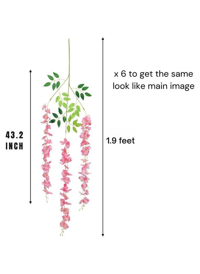 SATYAM KRAFT 6 Pcs (43.2 inch) Artificial Wisteria Vine Ratta Fake Wisteria Hanging Garland Silk Long Hanging Bush Flowers String for Christmas,Home Decor,Wedding Day,New YearDecoration (Dark Pink) - pzsku/Z288FFC511C8A89627C00Z/45/_/1736571412/173fd0ac-7cb7-45f9-8075-6dc29f716c54