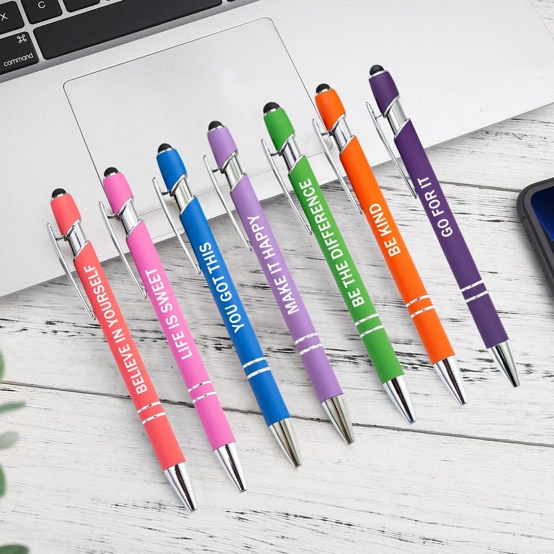 PASISIBICK 12 Pieces Motivational Inspirational Quotes Snarky Screen Touch Stylus Ballpoint Pens, Office Encouraging Scriptures, Black Ink (12 Color,Motivational) - Image 3