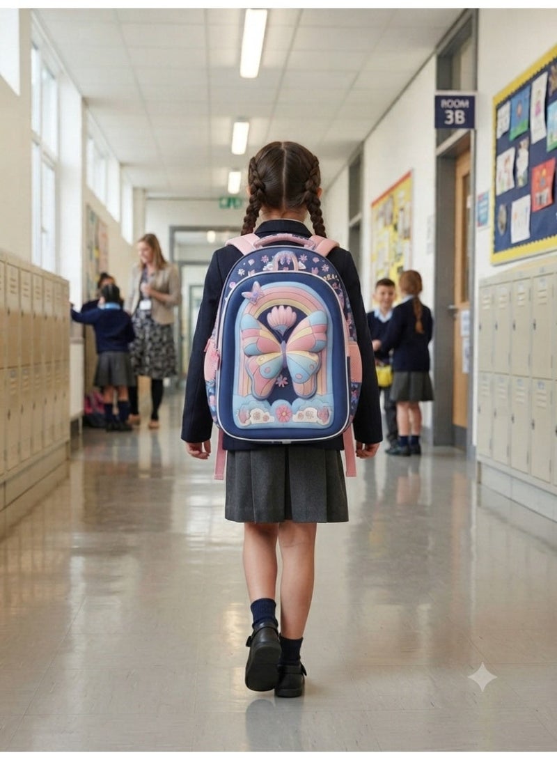 girls school backpack bag with 3D butterfly print,36x30x20 cm - Image 4