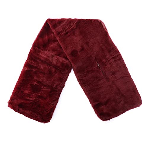 HIVER Faux Fur Scarf, Scarves, Muffler Shawls and Scarves/Shawl Fancy Faux Fur Scarf for Women/Winter Warm Soft Cozy Rectangle Furry Loophole Scarf Wrap for Women for Winters (Maroon) - Image 5