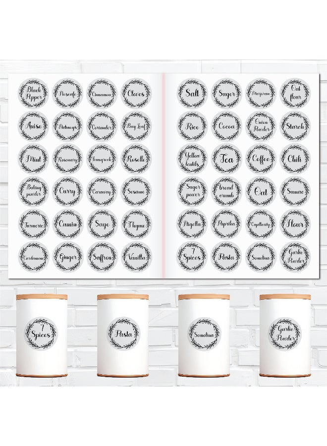 ملصقات توابل عدد 48 قطعة – ستيكر توابل مصنوعة من فينيل مقاوم للماء مع طبقة حماية، متينة ومنظمة للمطبخ لتحديد عبوات الأعشاب والتوابل، مقاومة للماء وطويلة الأمد - Image 2
