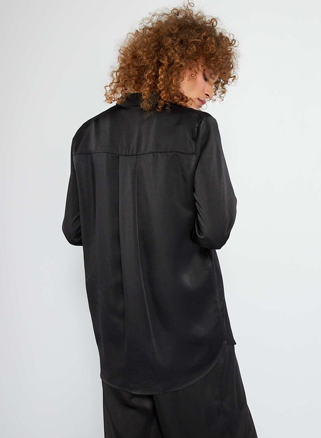 Kiabi Plain Long Satin blouse all front buttoned (LS)  - Image 4