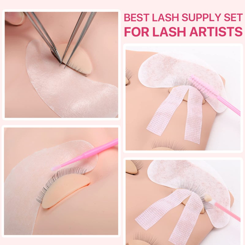 Pretty memory Lash Extension Supplies Eyelash Extension Kit, Lash Mannequin Head with Removable Eyelids Silicone Practice Set for Makeup and Eyelash Graft - Image 5