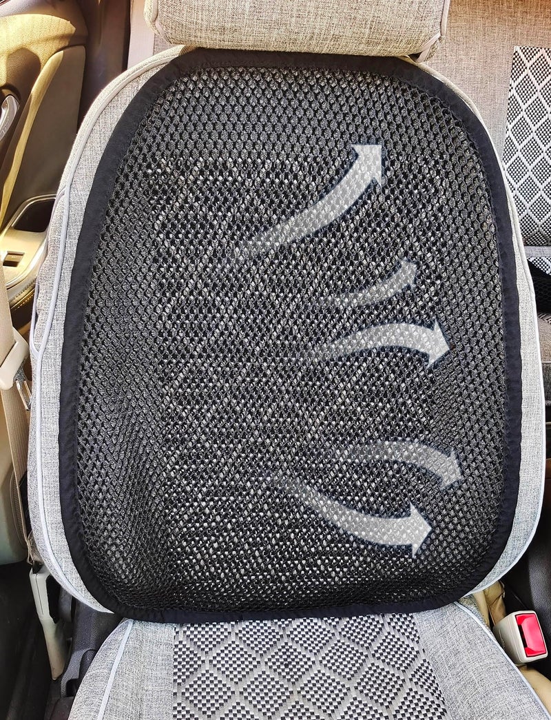 Summer Cool 3D Air Mesh Breathable Vented Car Seat Cushion PadUniversal Auto Back Cooling Ventilated Seat Cover for Car SUV Truck Van Pickup for Driving SeatBlack 1 Pack Back Cushion