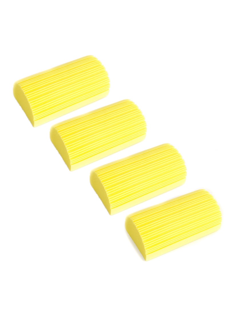 4 Piece Damp Duster Sponge, Magic Damp Dusting Sponge Eraser for Dusting Blinds, Baseboards, Mirrors, Radiators,Window Track Grooves , Dust Remover for Home & Office ,Yellow. - Image 1