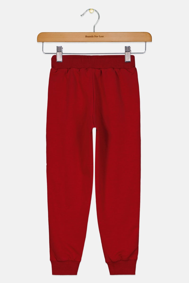 FILA بنطال جوجر ماركة للبنات الصغيرات، بورغندي - Image 2