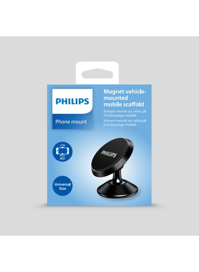 فيليبس Smart Magnetic Car Mount – 360° Rotation Dashboard & Desk Phone Holder – Strong Magnetic Grip – Universal Compatibility – Black black - Image 4