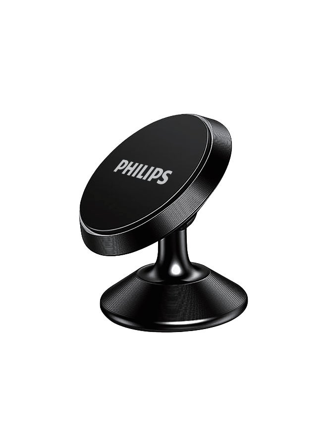 فيليبس Smart Magnetic Car Mount – 360° Rotation Dashboard & Desk Phone Holder – Strong Magnetic Grip – Universal Compatibility – Black black - Image 1