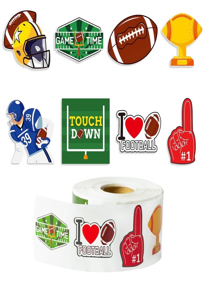 Haooryx Football Sports Stickers Roll - 800Pcs Super Rugby Football Bowl Waterproof Vinyl Reusable Laptop Stickers Coloring Book Scrapbook Water Bottle Page Activity Pad Summer Birthday Party Favors - Image 1