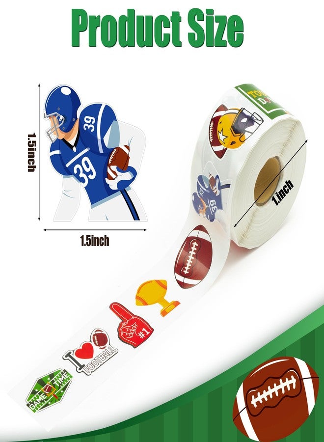 Haooryx Football Sports Stickers Roll - 800Pcs Super Rugby Football Bowl Waterproof Vinyl Reusable Laptop Stickers Coloring Book Scrapbook Water Bottle Page Activity Pad Summer Birthday Party Favors - Image 3