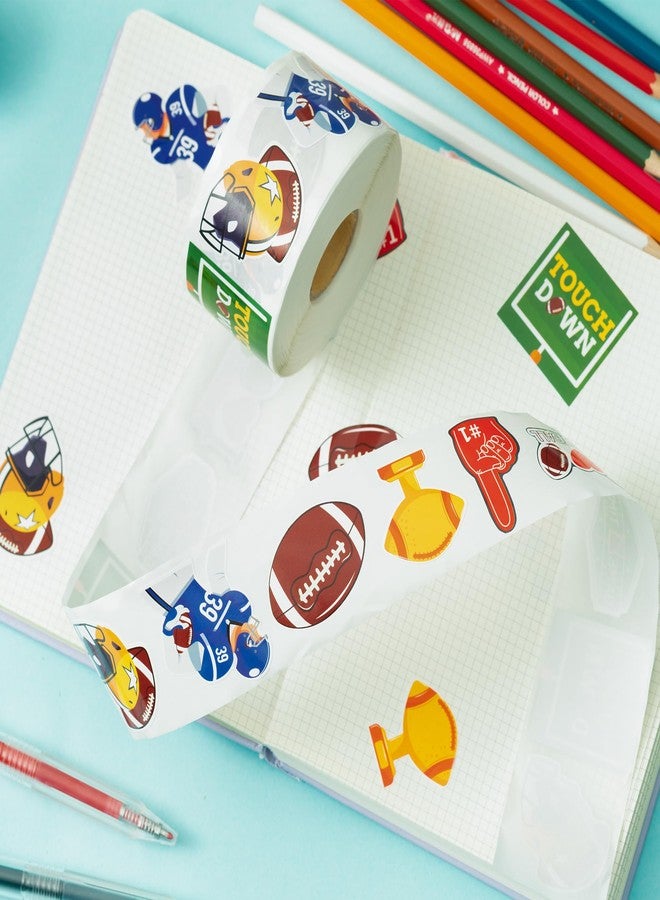 Haooryx Football Sports Stickers Roll - 800Pcs Super Rugby Football Bowl Waterproof Vinyl Reusable Laptop Stickers Coloring Book Scrapbook Water Bottle Page Activity Pad Summer Birthday Party Favors - Image 4