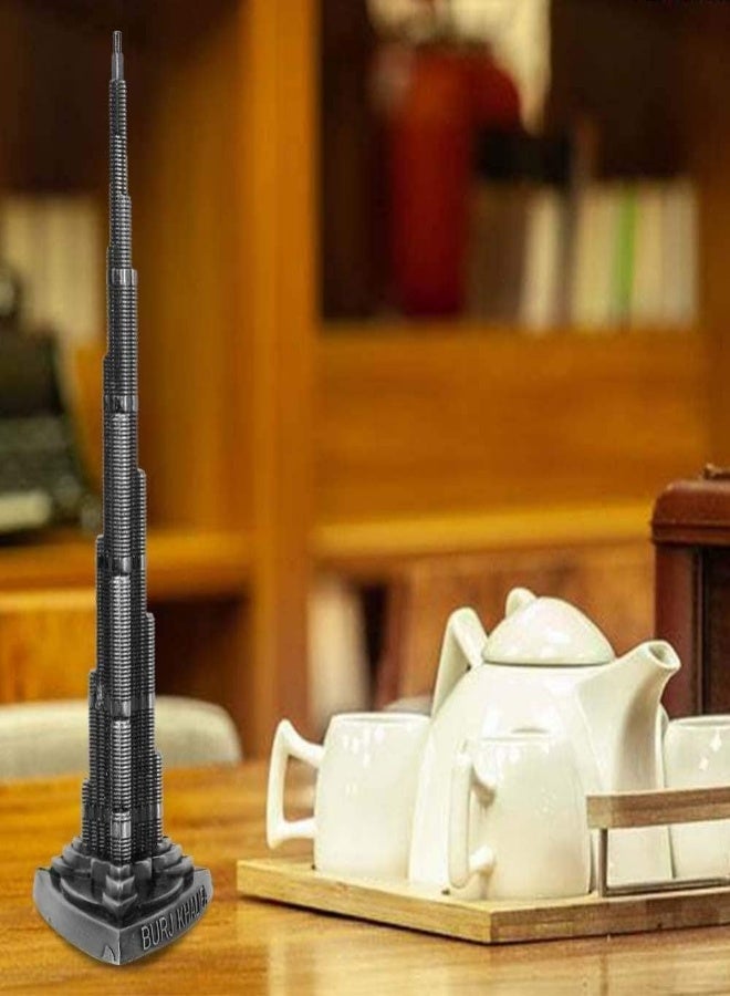 AKDC Tower Ornaments, 7.1In Height Burj Khalifa Tower Model Miniature Dubai Tower Alloy Model Ornament Arts Craft Office Home Desktop Decor - Image 3