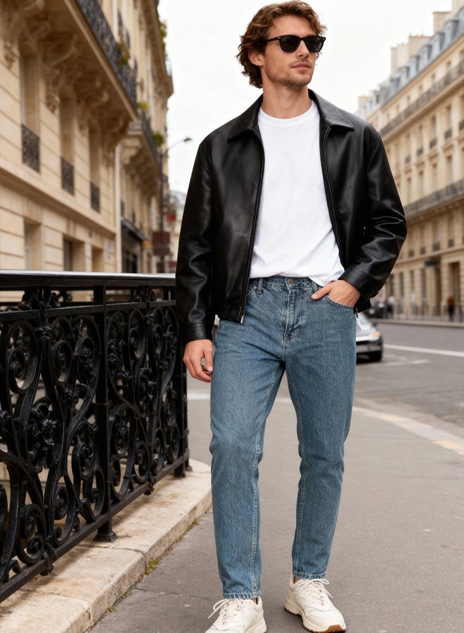 trendyol Navy Blue Green Vintage Look Relax Fit Boyfriend Jeans Denim Trousers TMNAW23JE00043 - Image 1