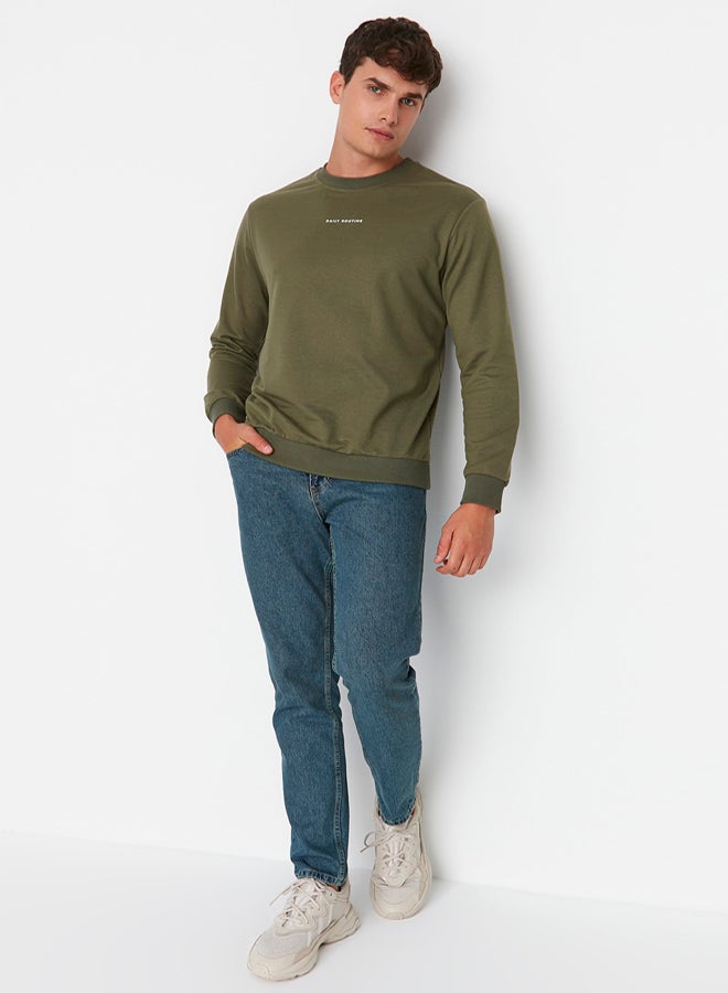 trendyol Navy Blue Green Vintage Look Relax Fit Boyfriend Jeans Denim Trousers TMNAW23JE00043 - Image 3