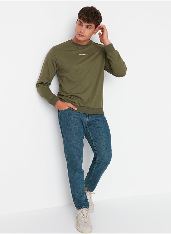 trendyol Navy Blue Green Vintage Look Relax Fit Boyfriend Jeans Denim Trousers TMNAW23JE00043  - Image 4