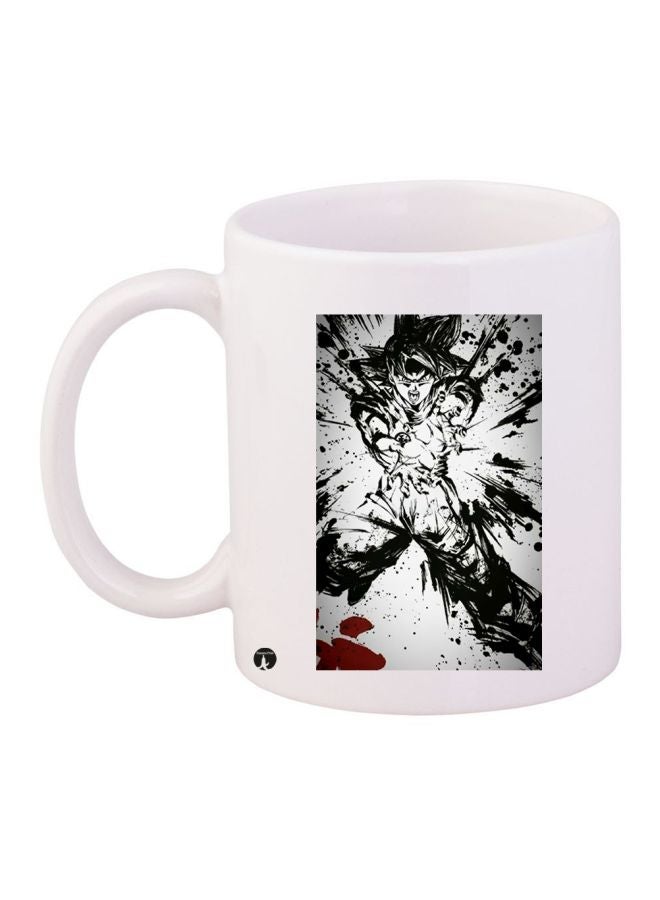 Goku Printed Coffee Mug White/Black/Red 11ounce
