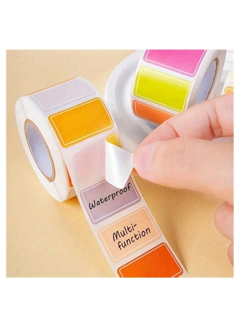 2 لفة (500 قطعة) - ملصقات ملصقات ملونة مقاومة للماء وقابلة للكتابة، ذاتية اللصق، بألوان عشوائية - Image 4