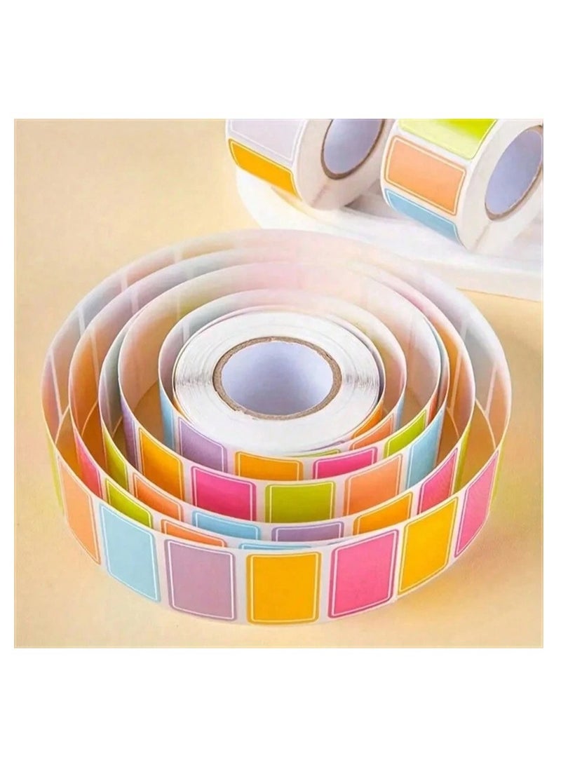 2 لفة (500 قطعة) - ملصقات ملصقات ملونة مقاومة للماء وقابلة للكتابة، ذاتية اللصق، بألوان عشوائية - Image 5