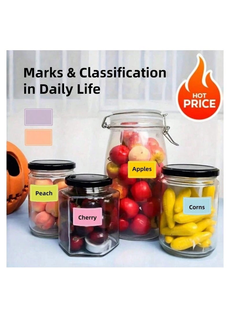 2 لفة (500 قطعة) - ملصقات ملصقات ملونة مقاومة للماء وقابلة للكتابة، ذاتية اللصق، بألوان عشوائية - Image 2