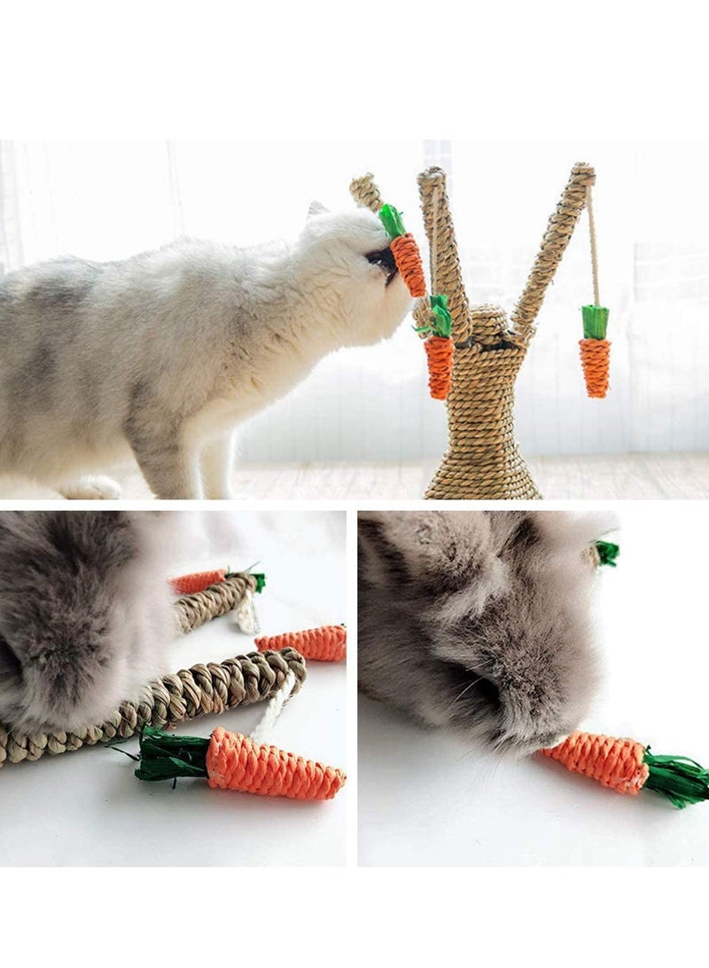 KASTWAVE Bunny Chew Toys Rabbit Scratching Climbing Fun Tree with Carrot Shaped Toy - Image 2