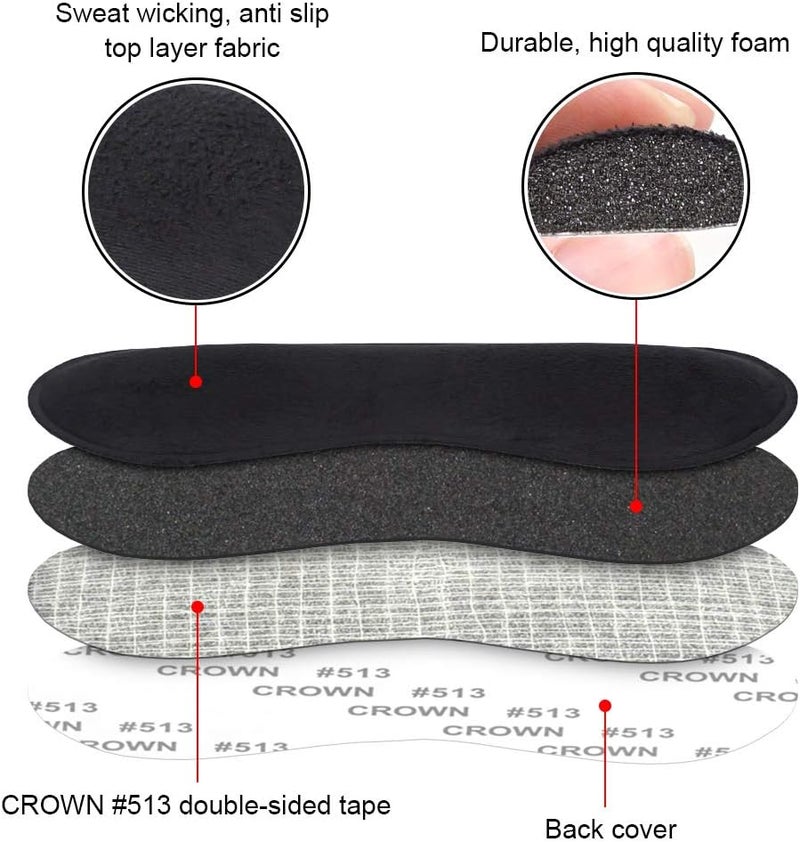 DrFoot Dr. Foot's Heel Grips Liner Insert for Shoes Too Big, Shoe Inserts Liners for Loose Shoes, Preventing Heel Slipping, Rubbing, Non-Slip (Black) - Image 5